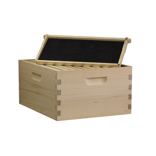 10 Frame Deep Brood Box Made in USA (Assembled w/ Frames and Foundations)