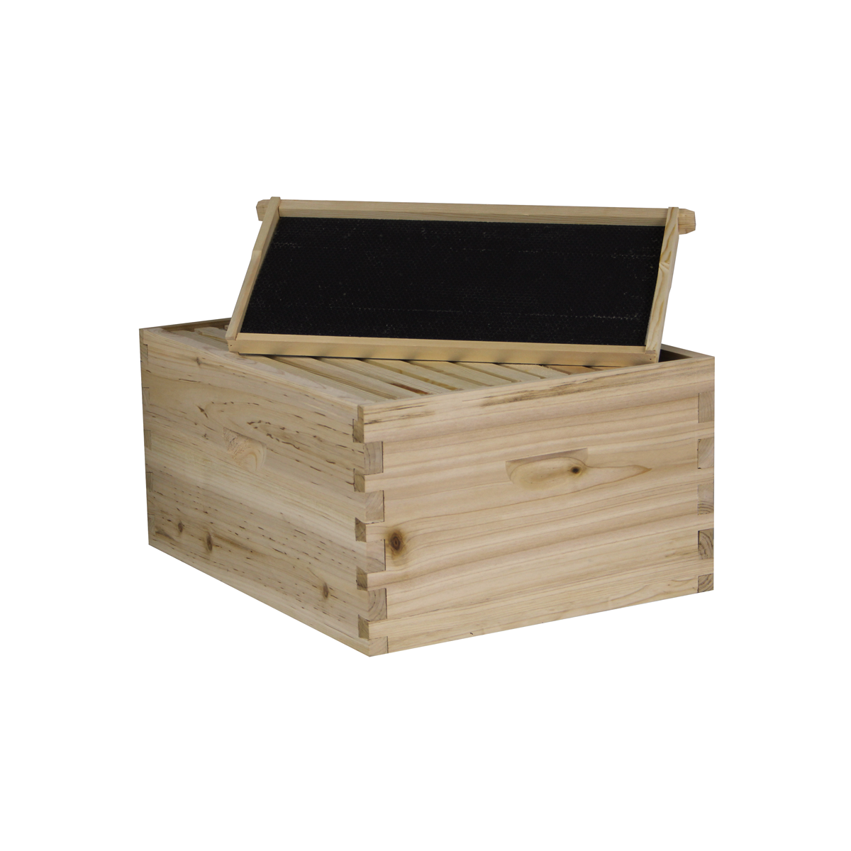 10 Frame Deep Brood Box w/ Dovetail Joints (Unassembled w/ Frames and Foundations)