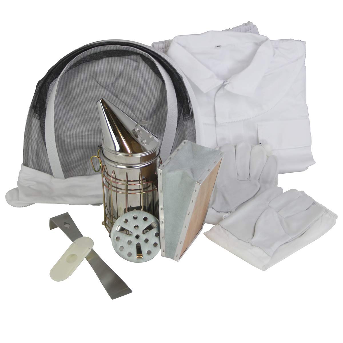 The Magnificent Bee Beekeeping Supplies Starter Kit, 11 Piece Set, All-in-One Beginner Tools And Pro Equipment With Large Beehive Smoker, Beekeeper Suit And Gloves, Extraction Scraper, And Feeder - Foto 5