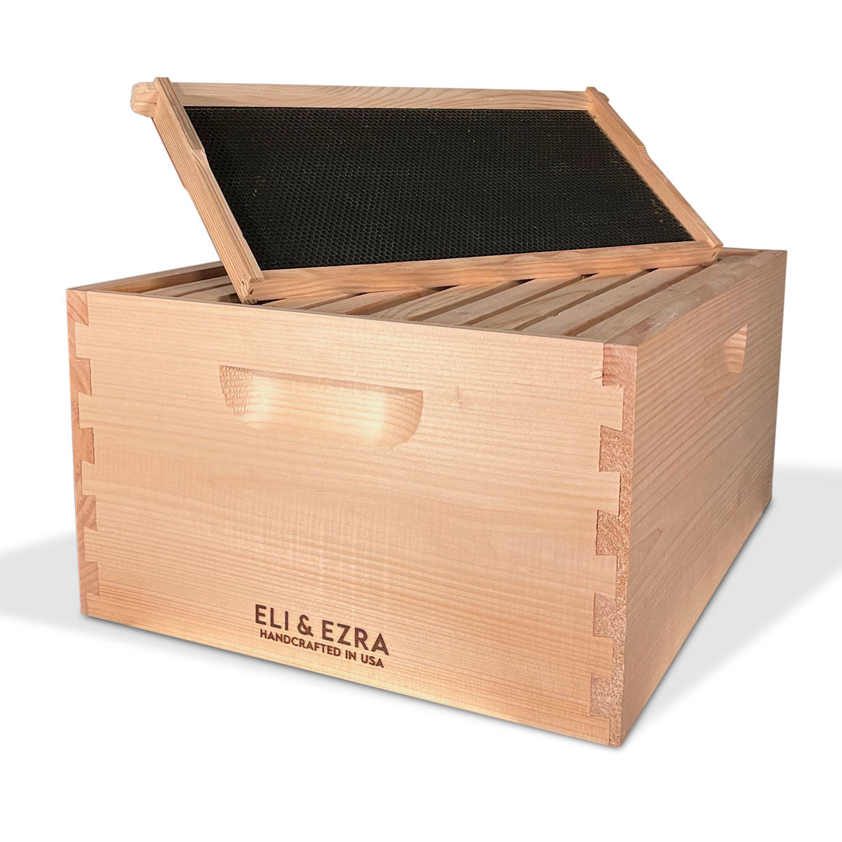 10 Frame Eli and Ezra Premium Amish-Made in USA Beehive Kit: 1 Deep + 1 Medium Boxes with Dovetail Joints