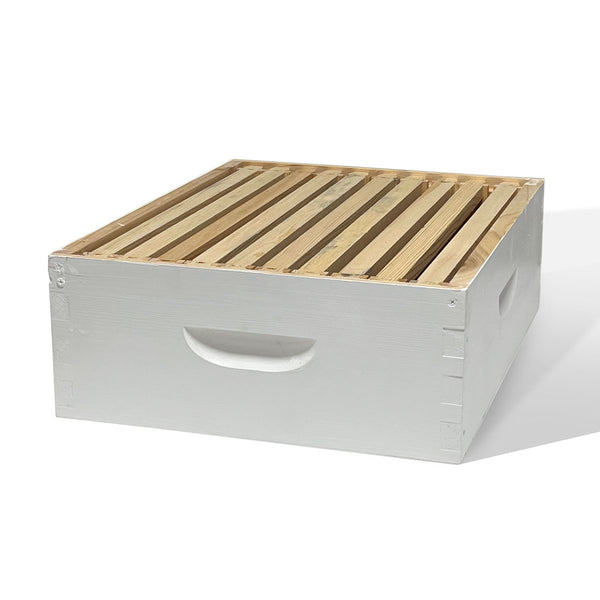 NuBee 10-Frame Painted & Assembled Langstroth Medium Super Box – Includes Frames & Foundations