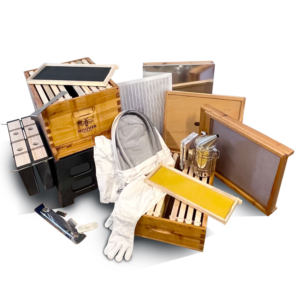 Hoover Hives 10-Frame Complete Beekeeping Bundle – Wax Coated Hive Kit ...