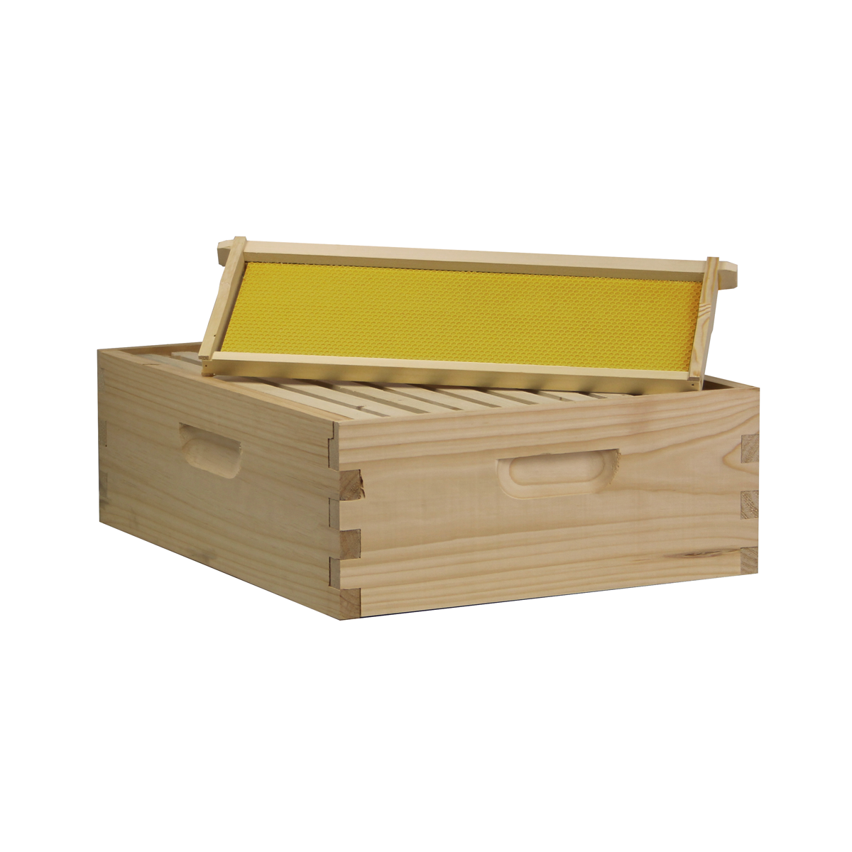 Busy Bees 'N' More Amish Made 10 Frame Medium Honey Super Box With Frames & Foundations