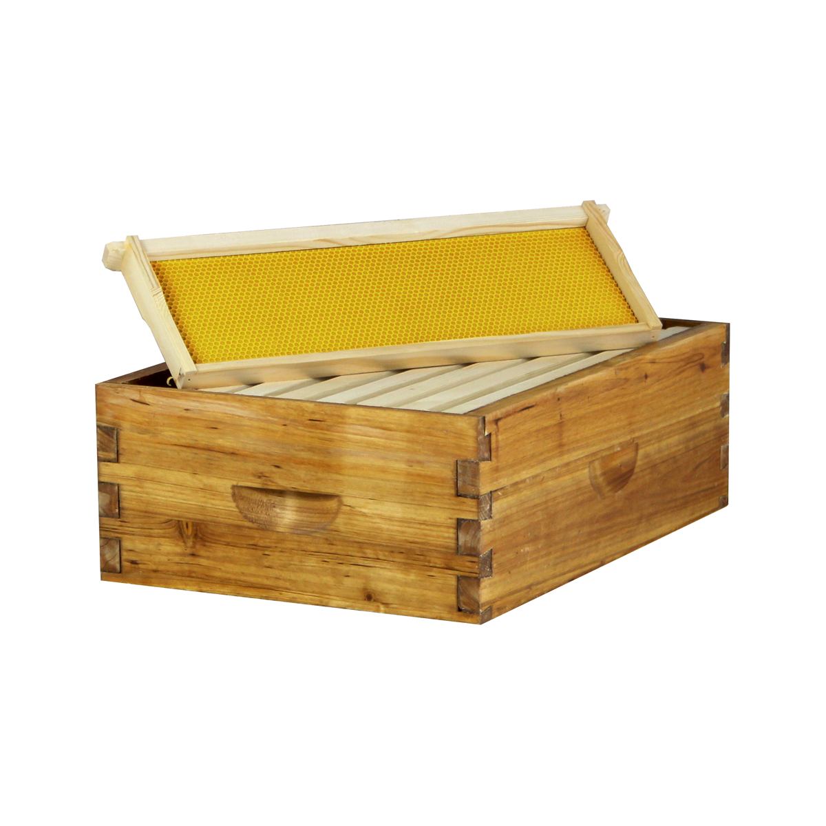 Hoover Hives Wax Coated 8 Frame Medium Honey Super Box With Frames & Foundations