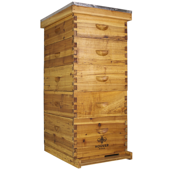 Hoover Hives Wax Coated 10 Frame Beehive With 1 Deep Bee Box & 4 Medium Bee Boxes