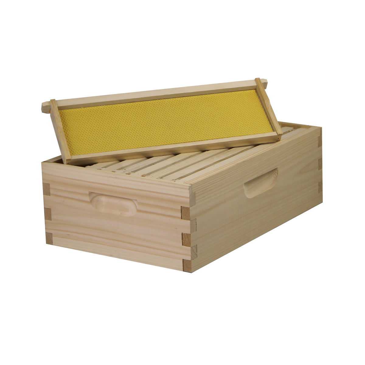 Busy Bees 'N' More Amish Made 8 Frame Medium Honey Super Box With Frames & Foundations